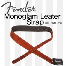 (지엠뮤직_스트랩)Fender Monogram Leather Strap BRN (099-0681-050) 펜더 스트랩 기타멜빵